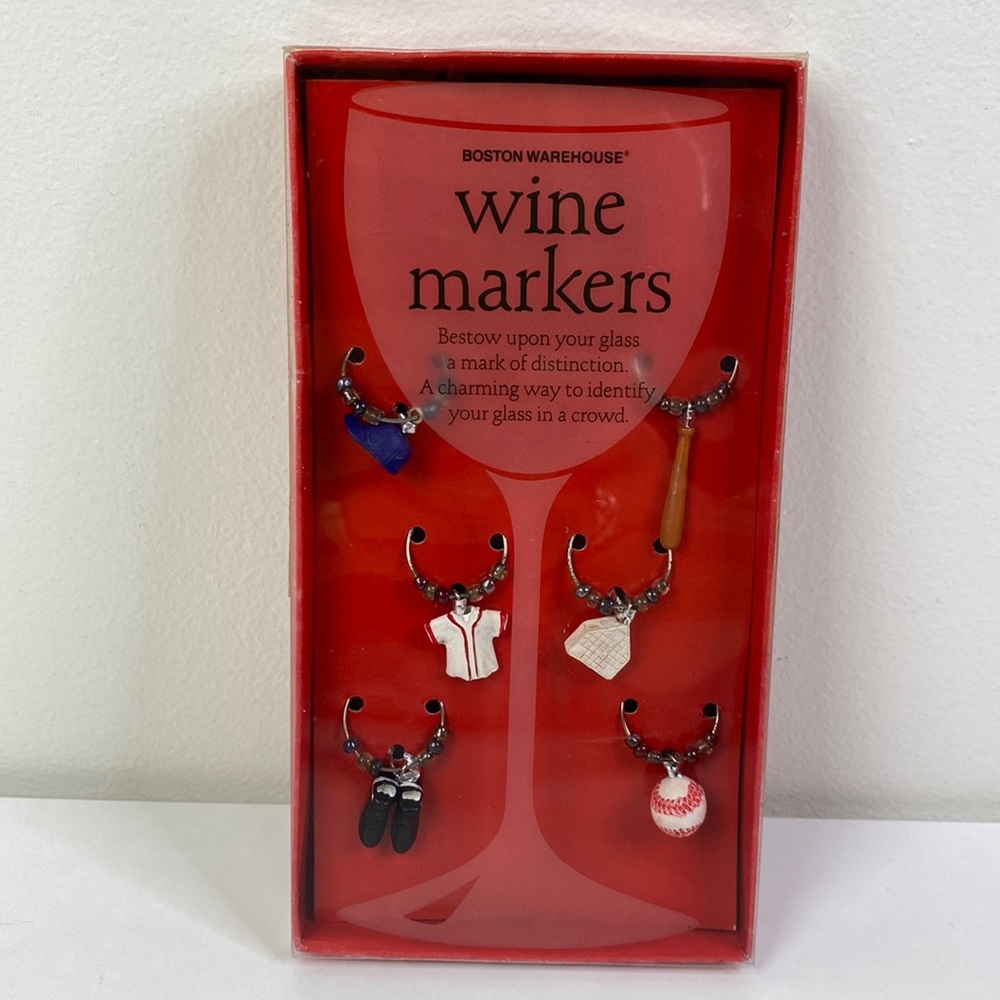 NEW Baseball Wine Markers set of 6